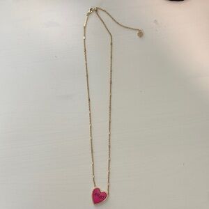 Kendra Scott Gold Necklace with Pink Heart Pendant